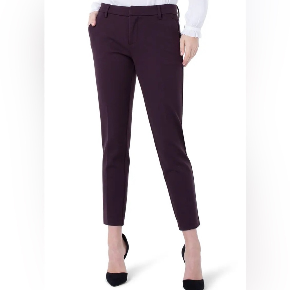 Liverpool Los Angeles Kelsey Ponte Knit Trouser Pants - Currant Size 8/29